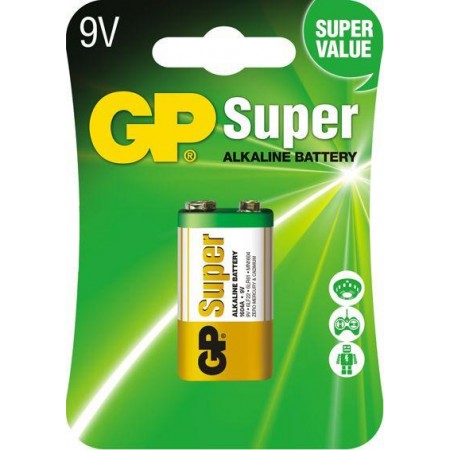 GP 9V Super Alkaline baterijos 1 vnt.