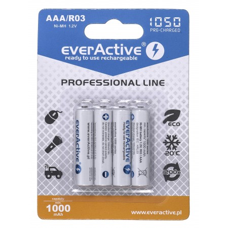 EverActive R03 AKU 1050 pro line 4BL. baterijos 4vnt.