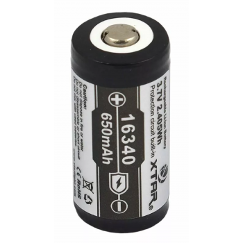 Xtar 16340 įkraunama baterija 650 mAh