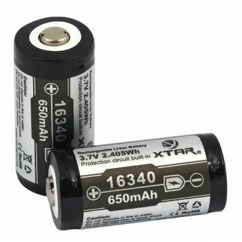 Xtar 16340 įkraunama baterija 650 mAh