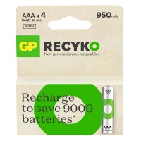 GP R03 AAA ReCyko 950mAh įkraunamos baterijos 4 vnt. (smėlio sp. pakuotė)