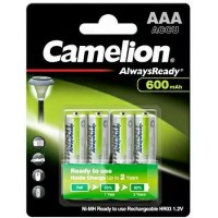 Camelion AlwaysReady AAA R03 600 pakartotinai kraunama baterija, 4 vnt.