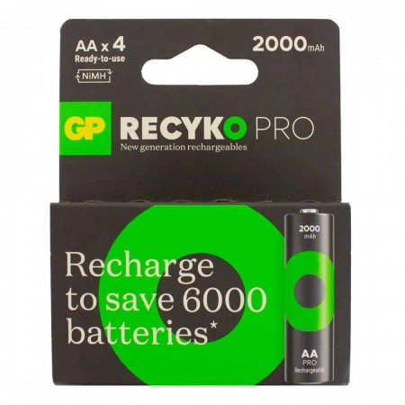 GP R6 AA Recyko PRO 2000mAh įkraunamos baterijos 4 vnt. (nauja pakuotė)