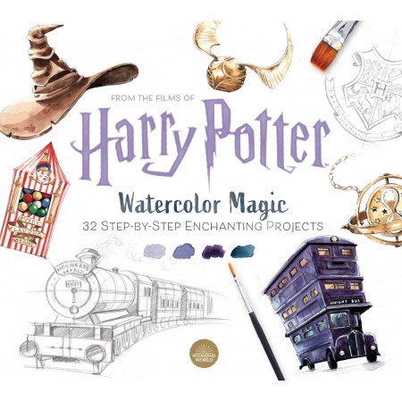 Harry Potter Watercolor Magic: 32 Step-by-Step Enchanting Spalvinimo knyga akvarelei Insight Editions