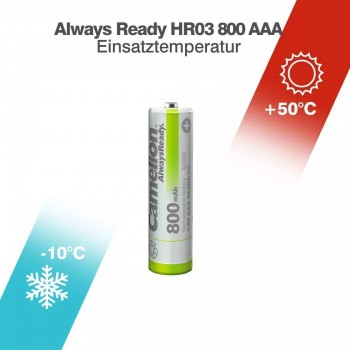 Camelion AlwaysReady AAA R03 800 mah pakraunamos baterijos 4 vnt.