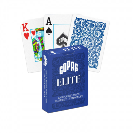 Kosmetinis defektas 1546 Elite Poker size - Jumbo index žaidimo kortos (mėlynos) Copag