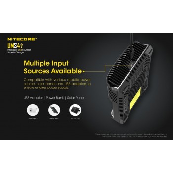 Nitecore UMS4 Intelligent USB Superb Baterijų įkroviklis 