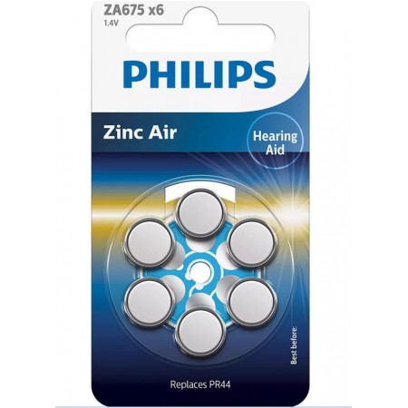 Philips Hearing Aid ZA675 klausos baterijos 6 vnt.