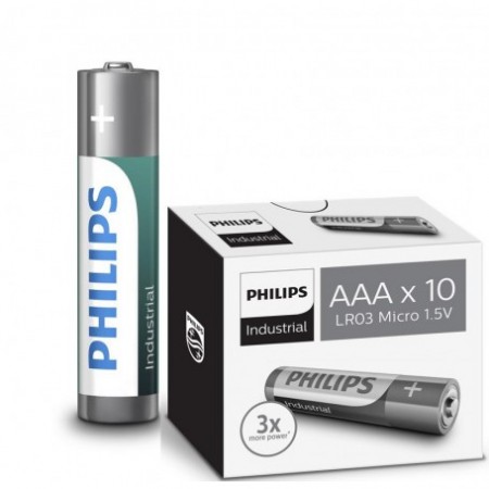 Philips LR03 AAA Industrial baterijos 10 vnt.