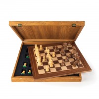 Riešutmedžio Šachmatų rinkinys 50cm su Stauntono šachmatų figūrėlėmis Manopoulos