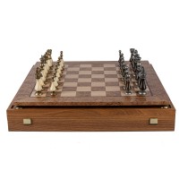 Pearl/Metal style Šachmatų rinkinys 50x50cm Riešutas /Ąžuolas Manopoulos
