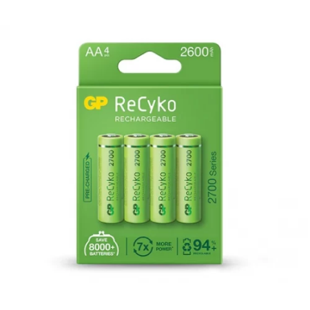 GP R6 AA Recyko 2700 2600mAh įkraunamos baterijos 4 vnt.